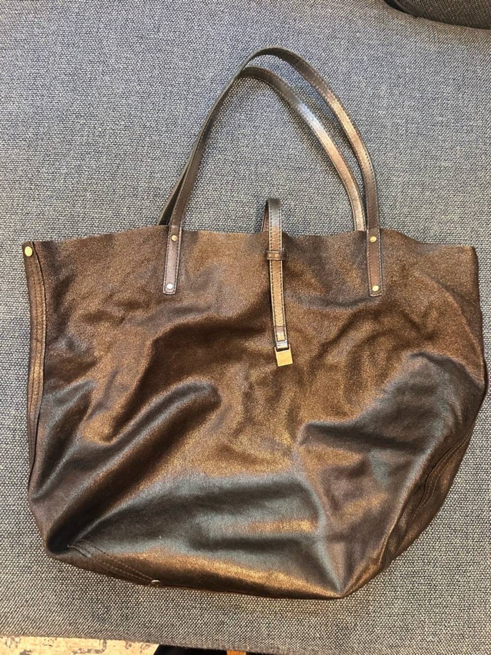 Tiffany & Co reversible suede and leather tote with pouch - Picture 4 of 5